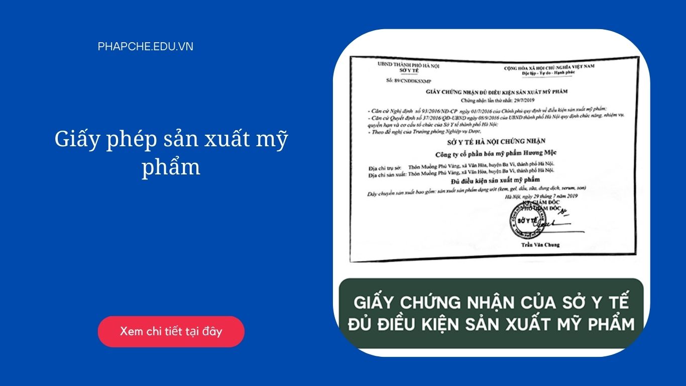 Xin giấy phép sản xuất mỹ phẩm