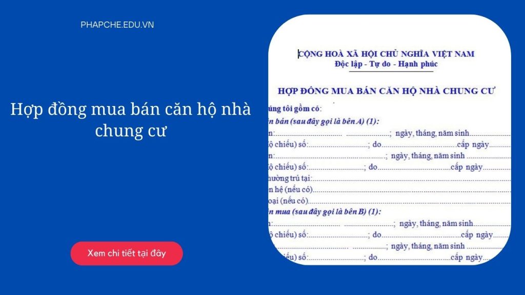 Hợp đồng mua bán căn hộ nhà chung cư