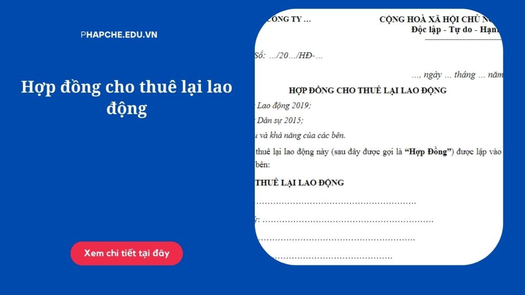 Hợp đồng cho thuê lại lao động