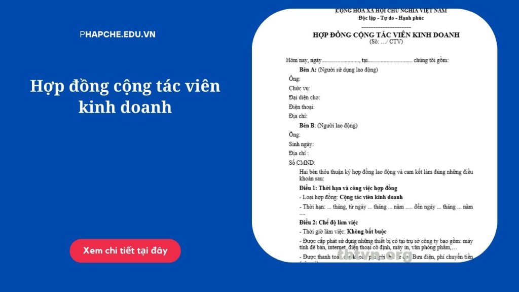 Hợp đồng cộng tác viên kinh doanh