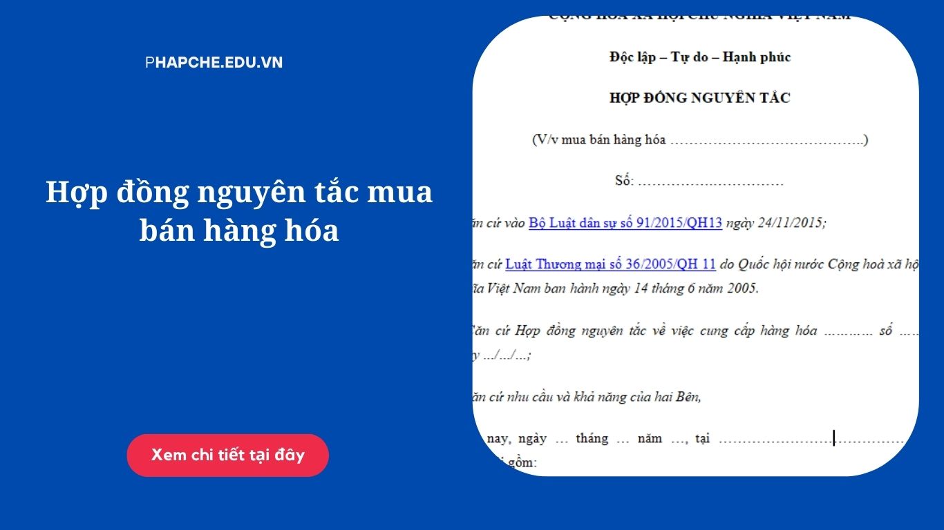 Hợp đồng nguyên tắc mua bán hàng hóa