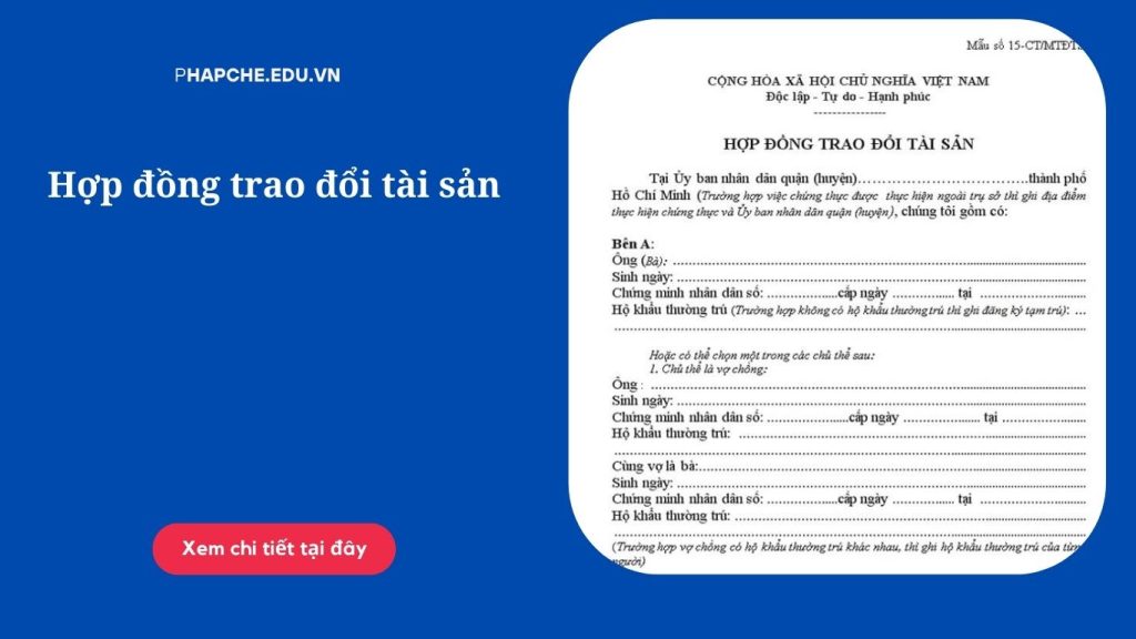 Hợp đồng trao đổi tài sản