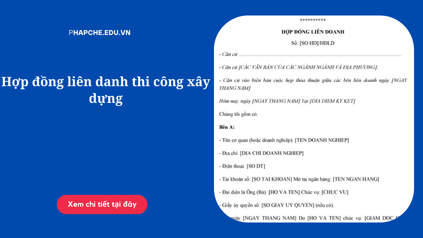 Hợp đồng liên danh thi công xây dựng