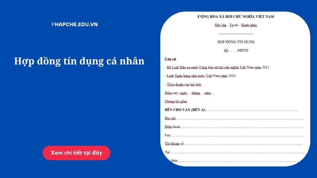 Hợp đồng tín dụng cá nhân