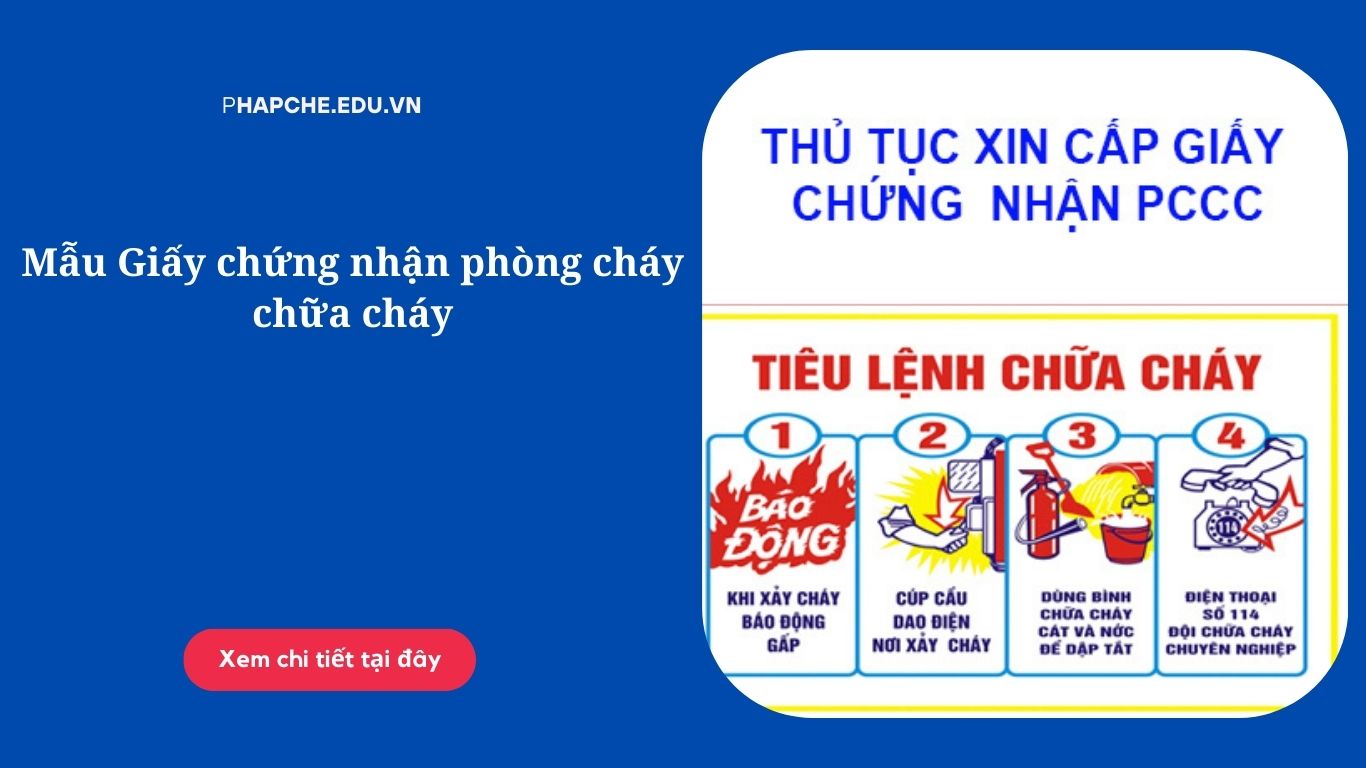 Mẫu Giấy chứng nhận phòng cháy chữa cháy