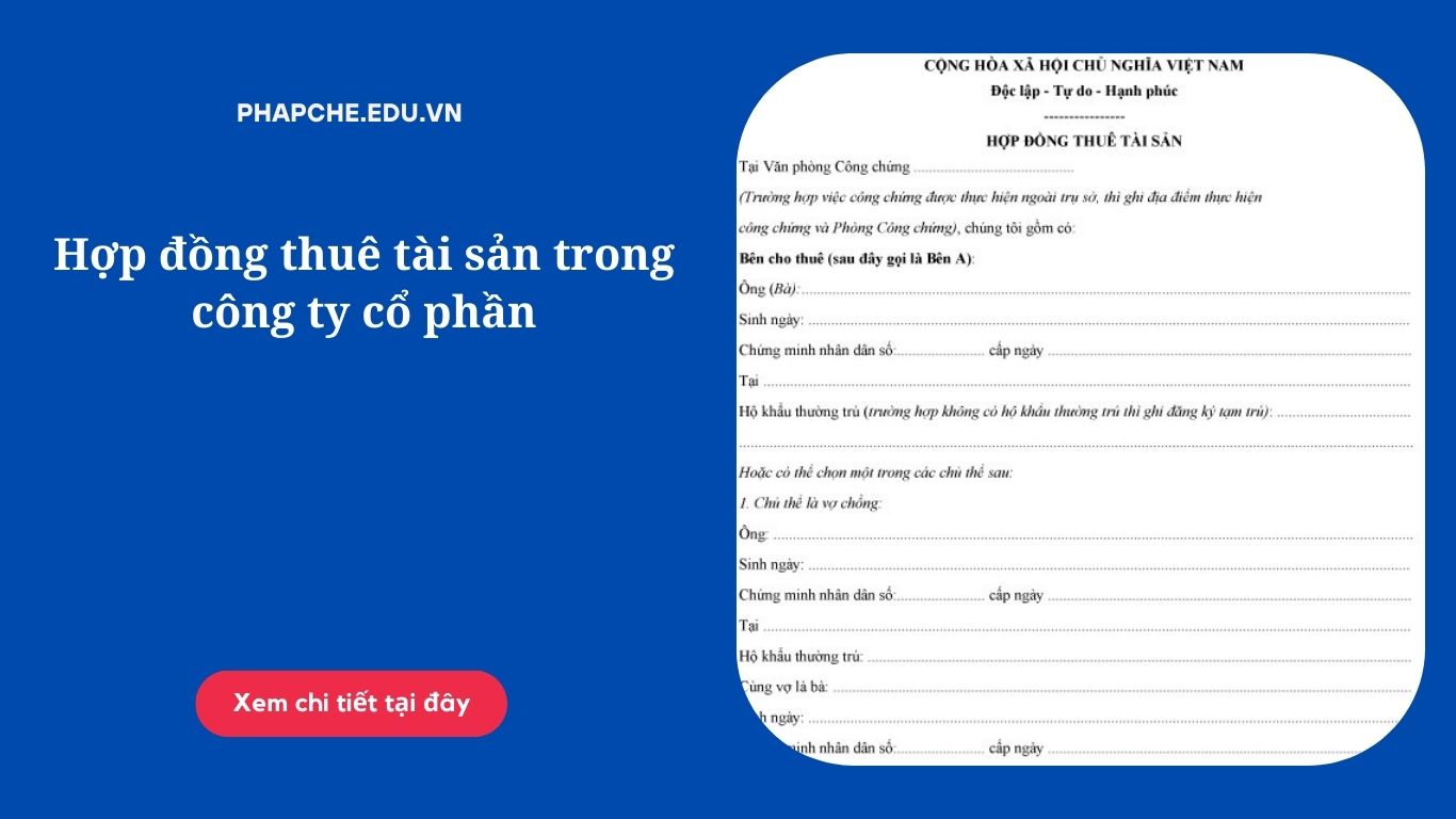 Hợp đồng thuê tài sản trong công ty cổ phần