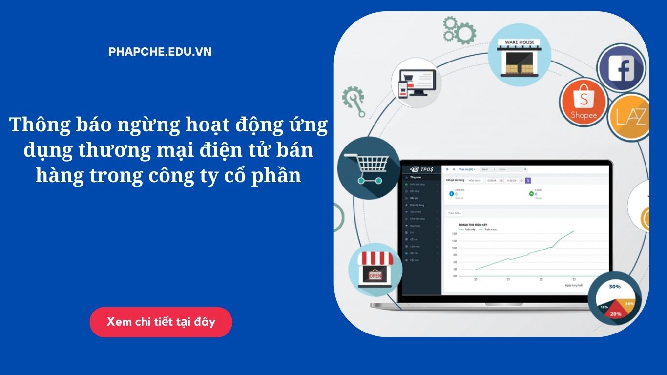 Thông báo ngừng hoạt động ứng dụng thương mại điện tử bán hàng trong công ty cổ phần