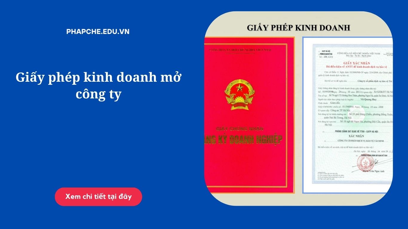 Giấy phép kinh doanh mở công ty