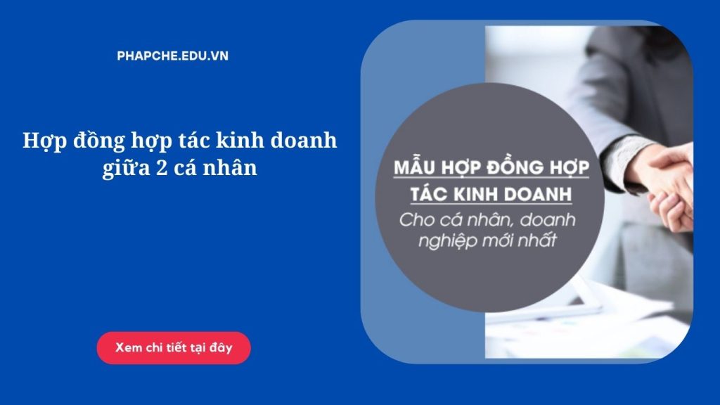 Hợp đồng hợp tác kinh doanh giữa 2 cá nhân