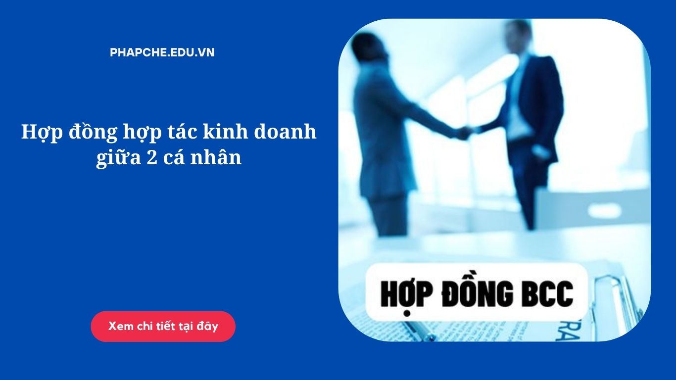 Hợp đồng hợp tác kinh doanh giữa 2 cá nhân