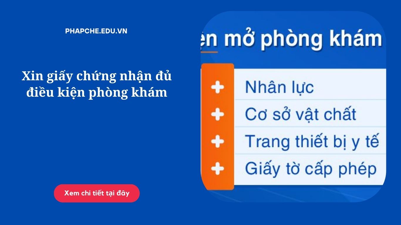 Xin giấy chứng nhận đủ điều kiện phòng khám