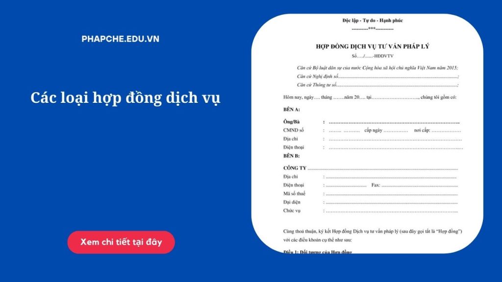 Các loại hợp đồng dịch vụ