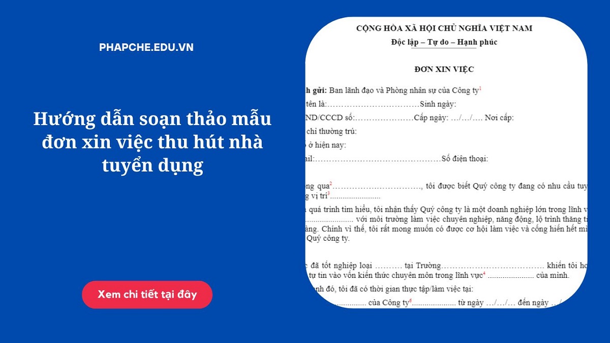 Hướng dẫn soạn thảo mẫu đơn xin việc thu hút nhà tuyển dụng