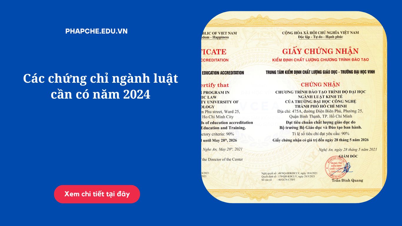 Các chứng chỉ ngành luật cần có năm 2024