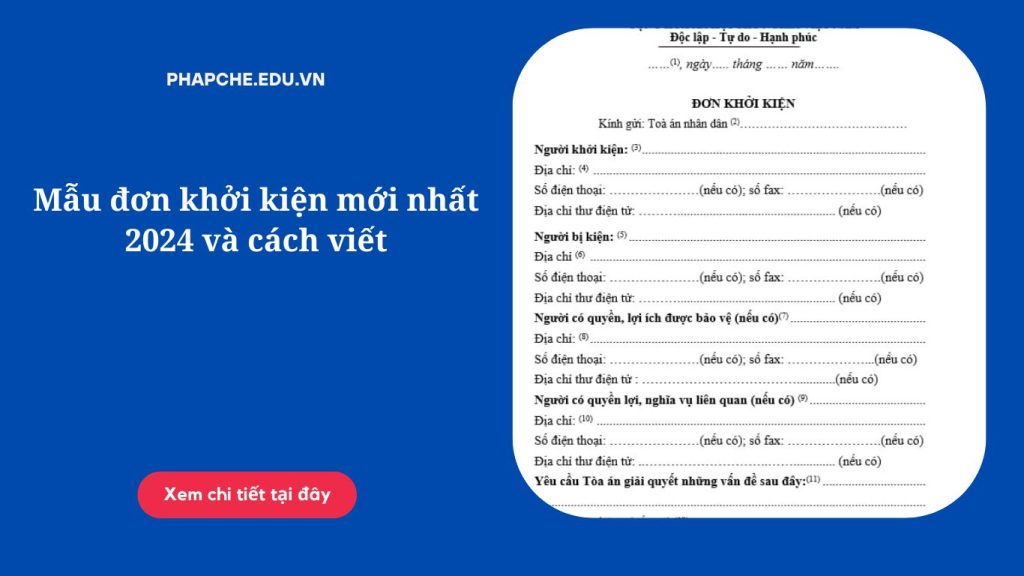 Mẫu đơn khởi kiện mới nhất 2024 và cách viết