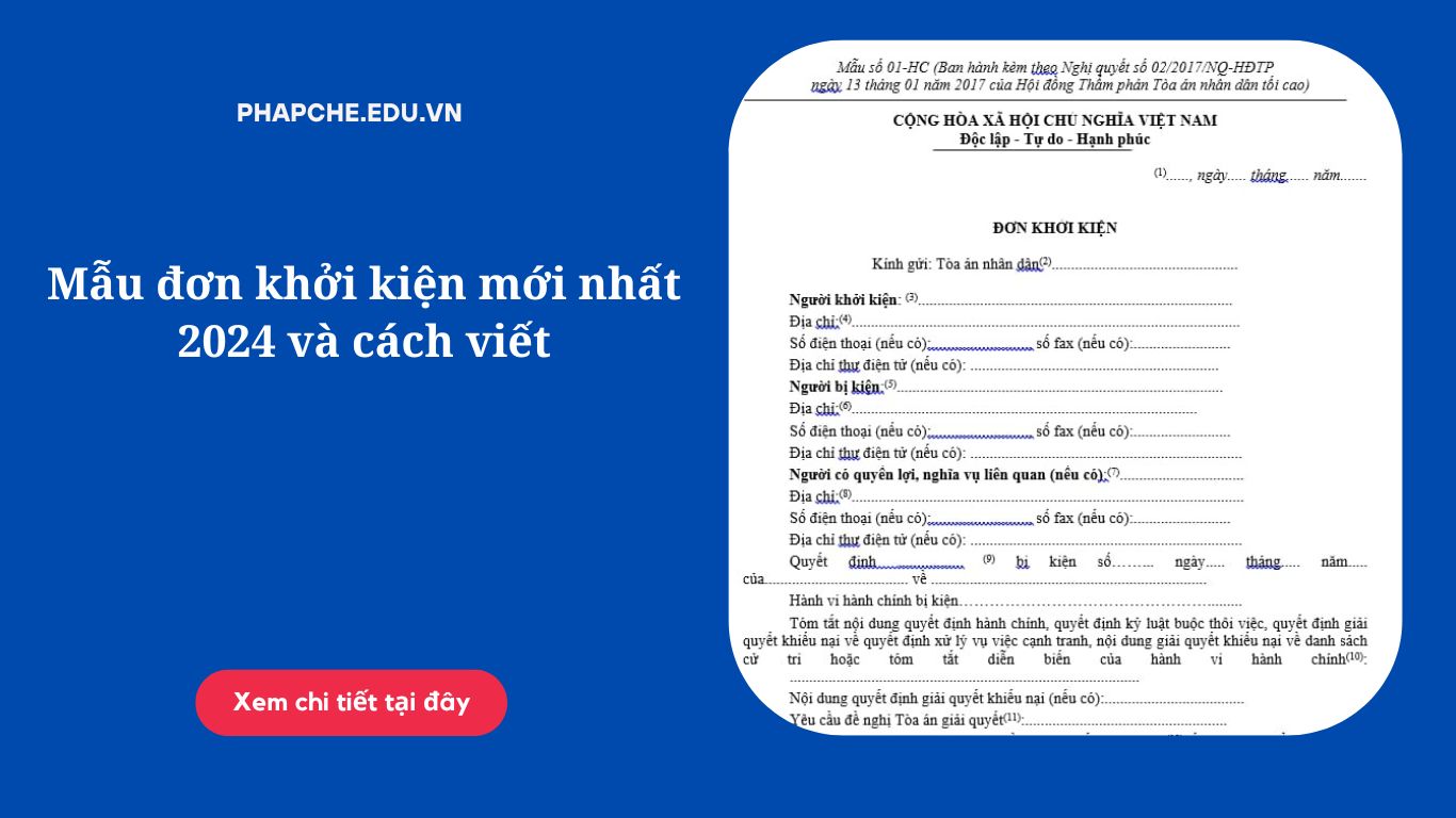 Mẫu đơn khởi kiện mới nhất 2024 và cách viết