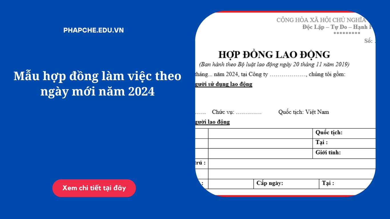 Mẫu hợp đồng làm việc theo ngày mới năm 2024