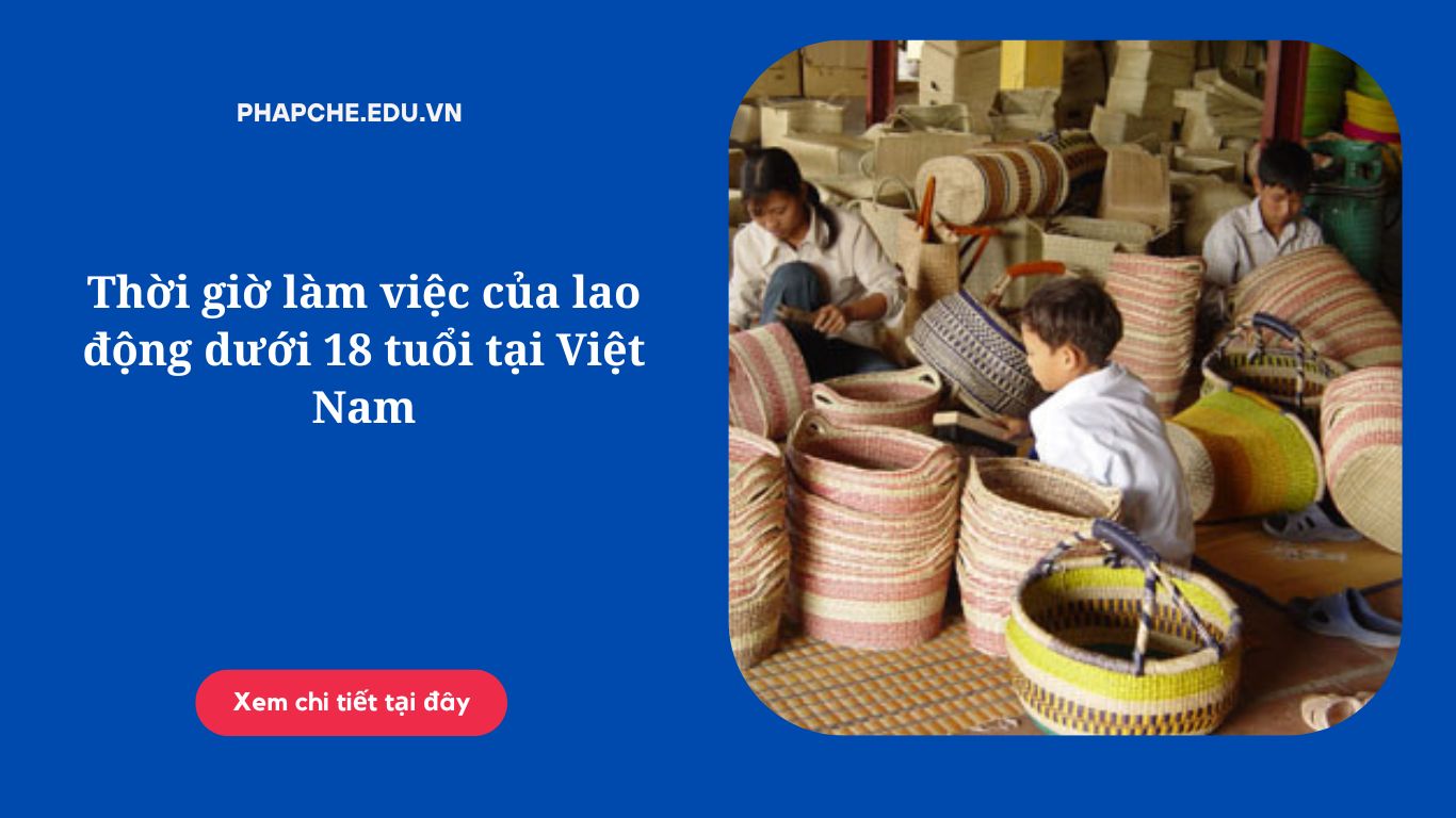 Thời giờ làm việc của lao động dưới 18 tuổi tại Việt Nam