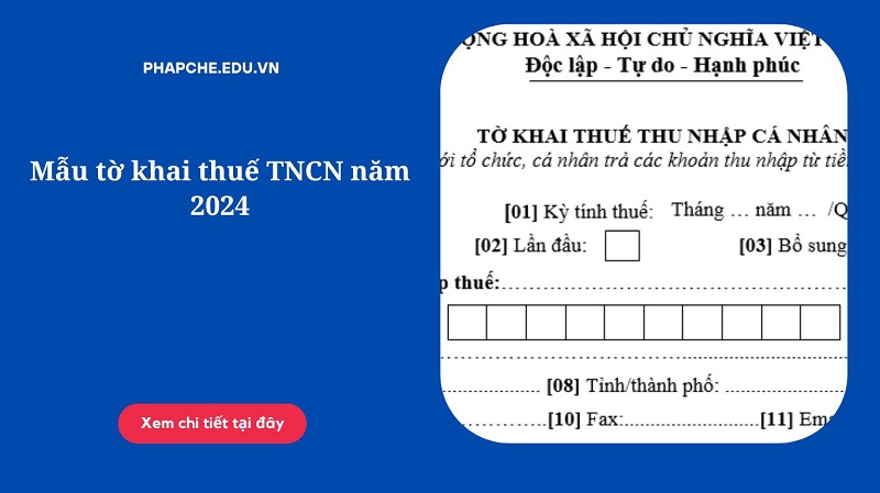 Mẫu tờ khai thuế TNCN