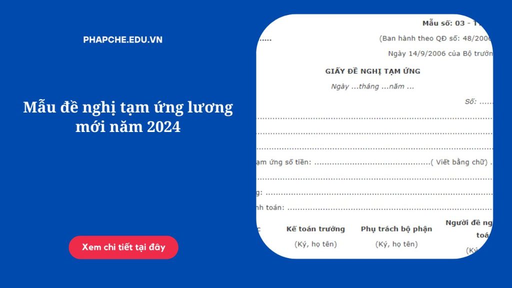 Mẫu đề nghị tạm ứng lương mới năm 2024