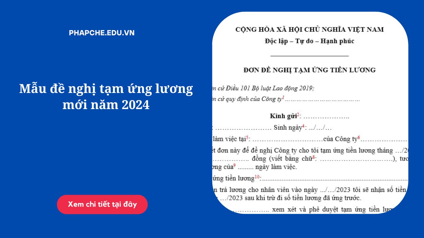 Mẫu đề nghị tạm ứng lương mới năm 2024