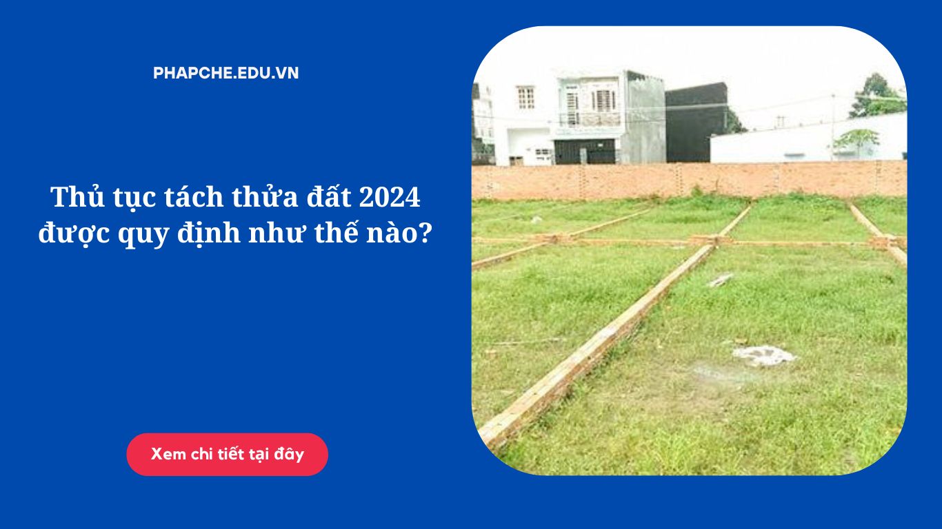 Thủ tục tách thửa đất 2024 được quy định như thế nào?