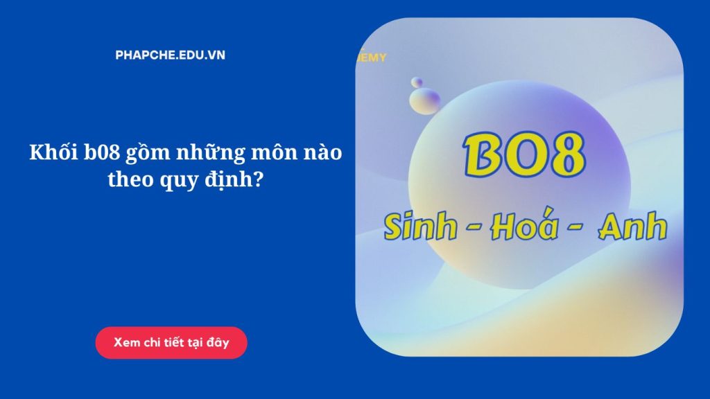 Khối b08 gồm những môn nào theo quy định?