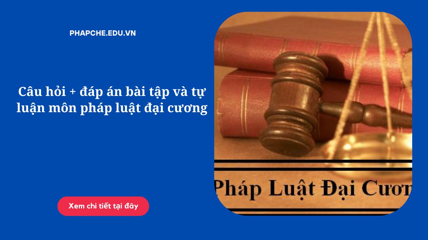 Câu hỏi + đáp án bài tập và tự luận môn pháp luật đại cương