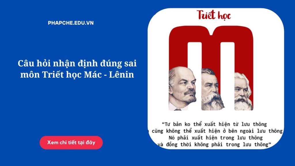 Câu hỏi nhận định đúng sai môn Triết học Mác - Lênin