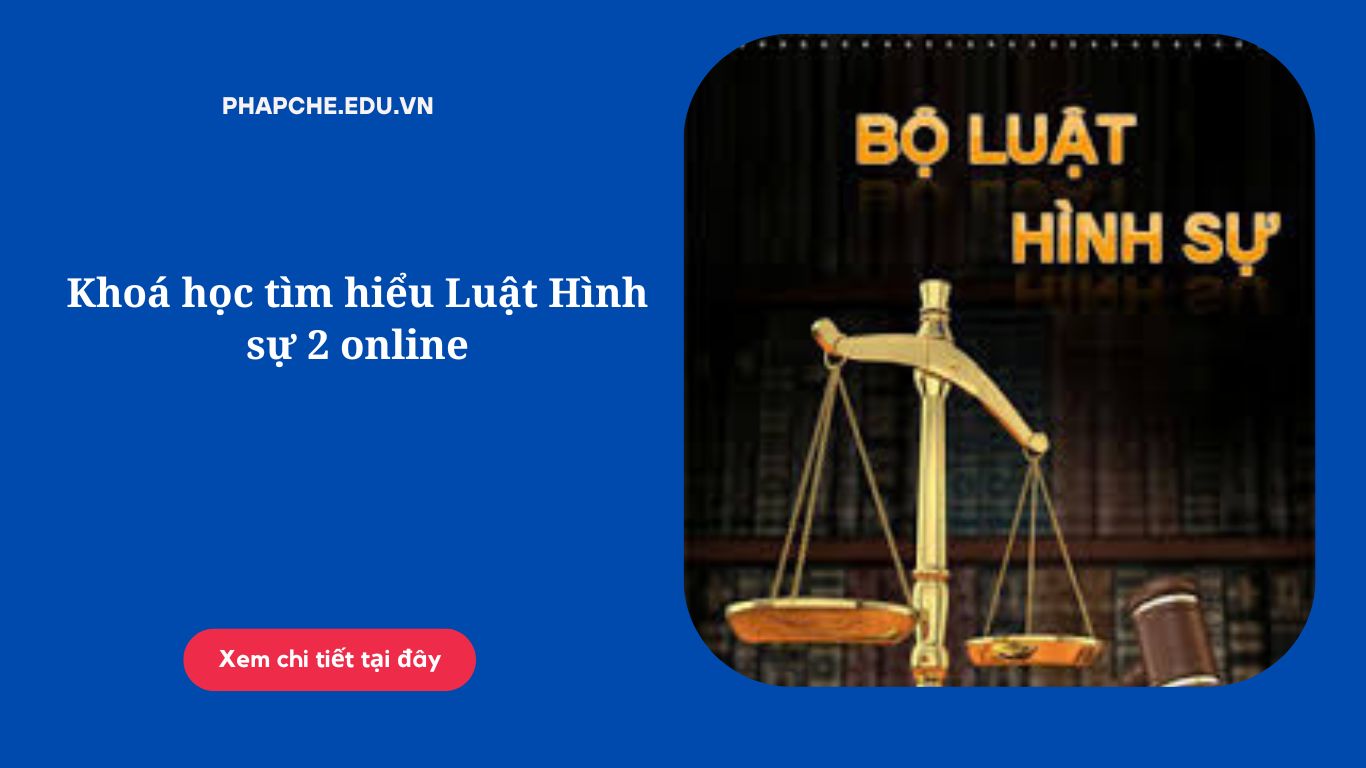 Khoá học tìm hiểu Luật Hình sự 2 online