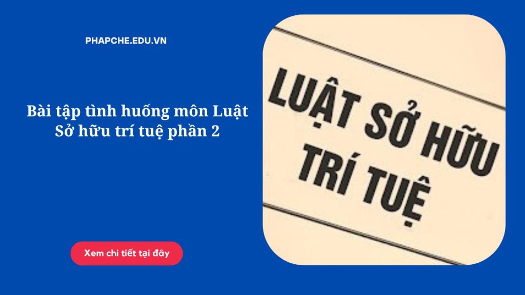 Bài tập tình huống môn Luật Sở hữu trí tuệ phần 2