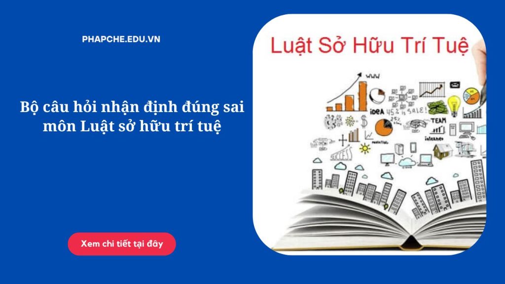 Bộ câu hỏi nhận định đúng sai môn Luật sở hữu trí tuệ