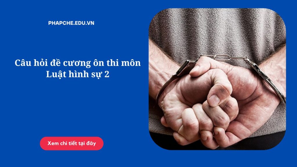 Câu hỏi đề cương ôn thi môn Luật hình sự 2