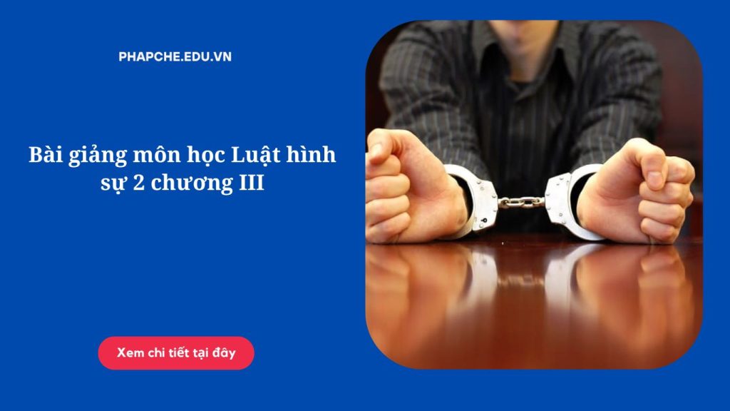 Bài giảng môn học Luật hình sự 2 chương IIIv