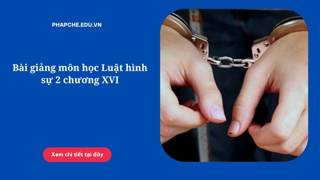 Bài giảng môn học Luật hình sự 2 chương XVI