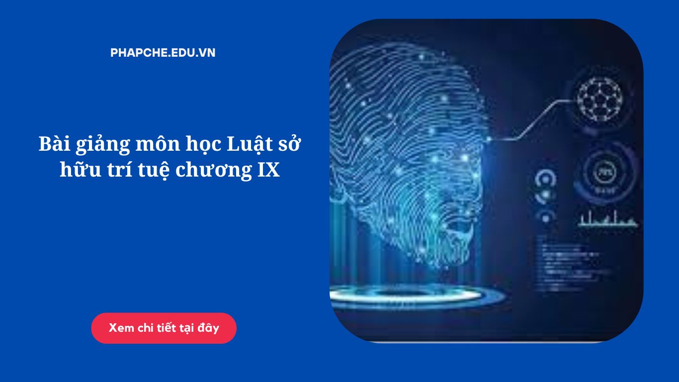 Bài giảng môn học Luật sở hữu trí tuệ chương IX