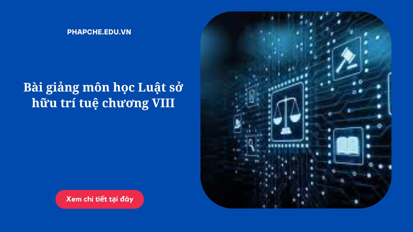 Bài giảng môn học Luật sở hữu trí tuệ chương VIII