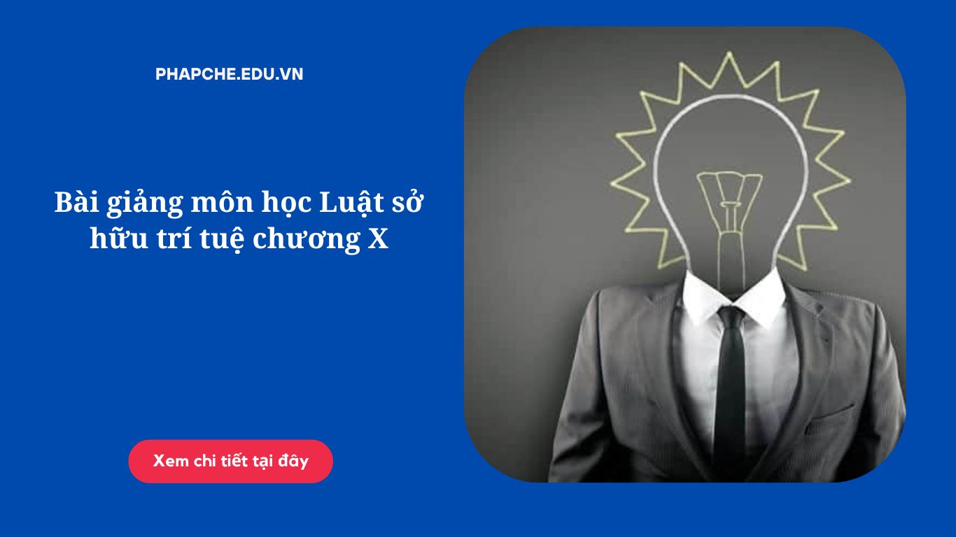 Bài giảng môn học Luật sở hữu trí tuệ chương X