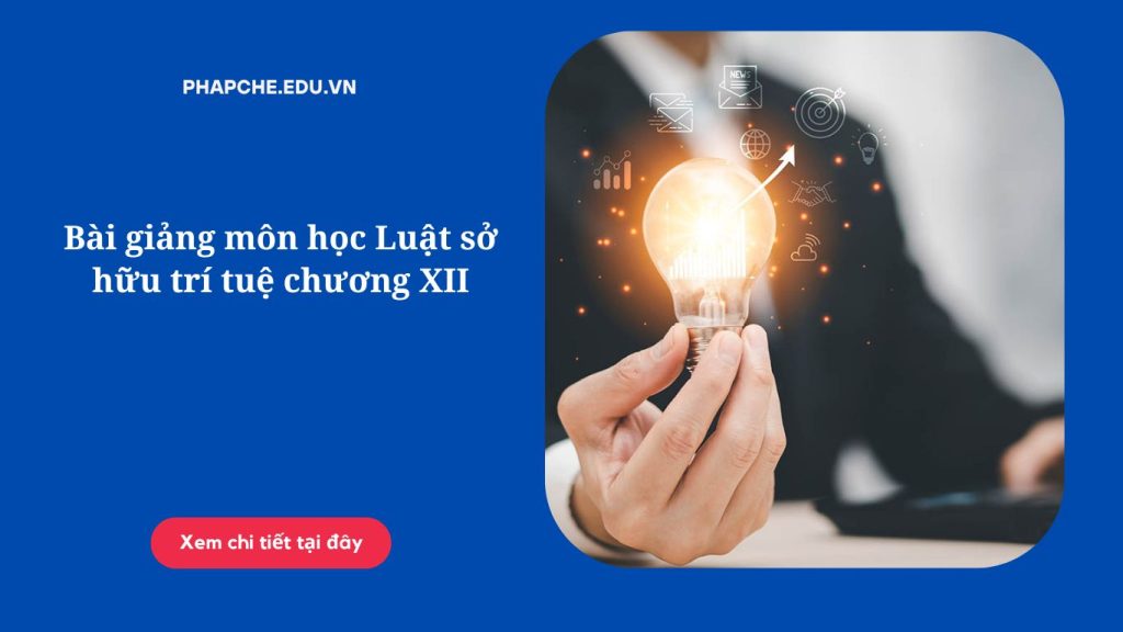 Bài giảng môn học Luật sở hữu trí tuệ chương XII