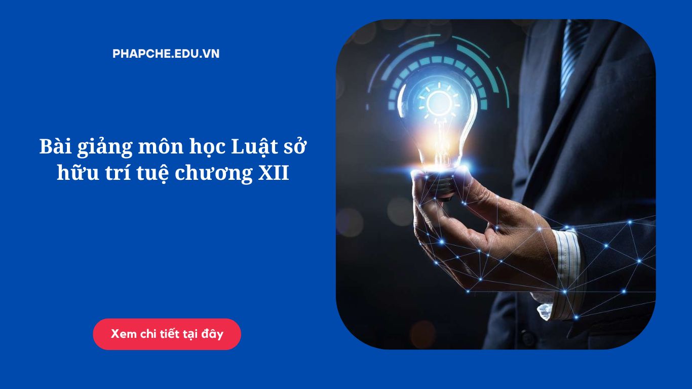 Bài giảng môn học Luật sở hữu trí tuệ chương XII