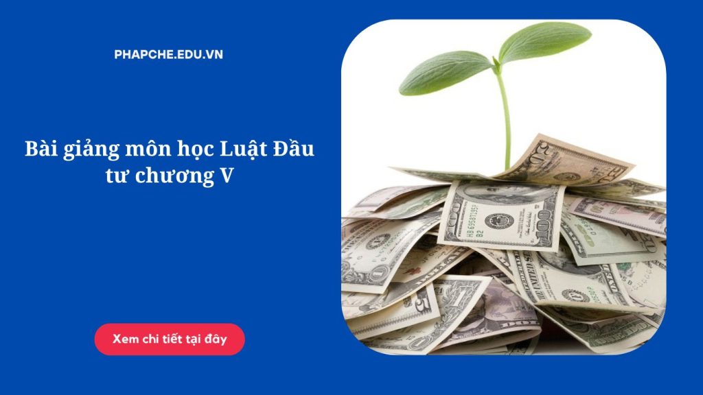 Bài giảng môn học Luật Đầu tư chương V