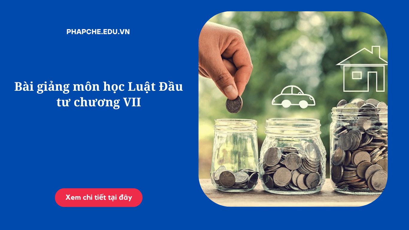 Bài giảng môn học Luật Đầu tư chương VII