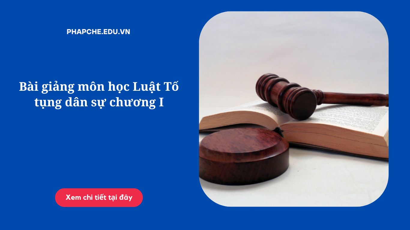 Bài giảng môn học Luật Tố tụng dân sự chương I