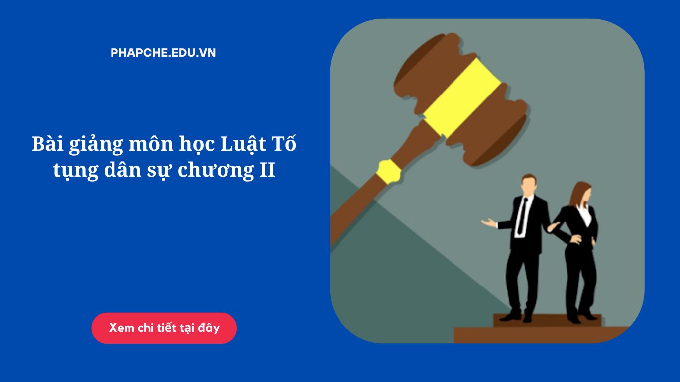 Bài giảng môn học Luật Tố tụng dân sự chương II