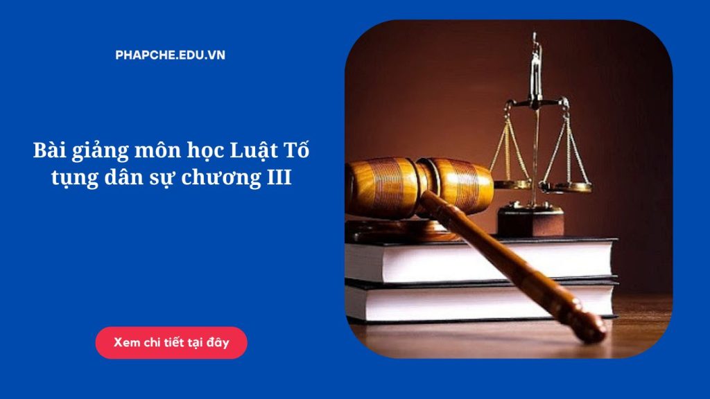 Bài giảng môn học Luật Tố tụng dân sự chương III