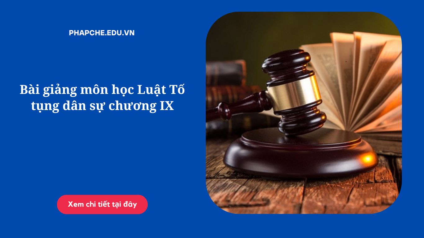 Bài giảng môn học Luật Tố tụng dân sự chương IX