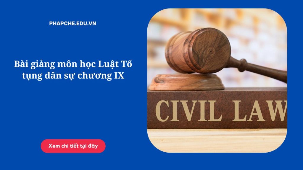 Bài giảng môn học Luật Tố tụng dân sự chương IX