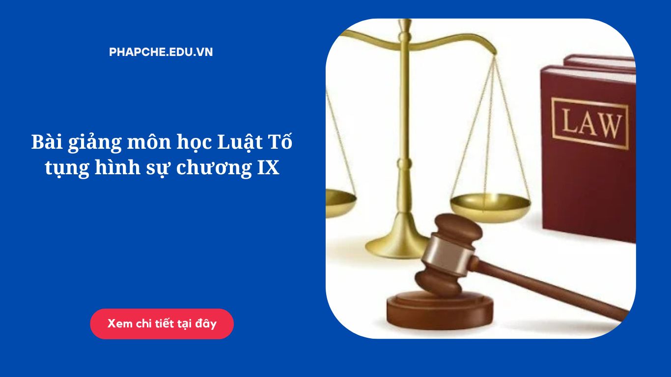 Bài giảng môn học Luật Tố tụng hình sự chương IX