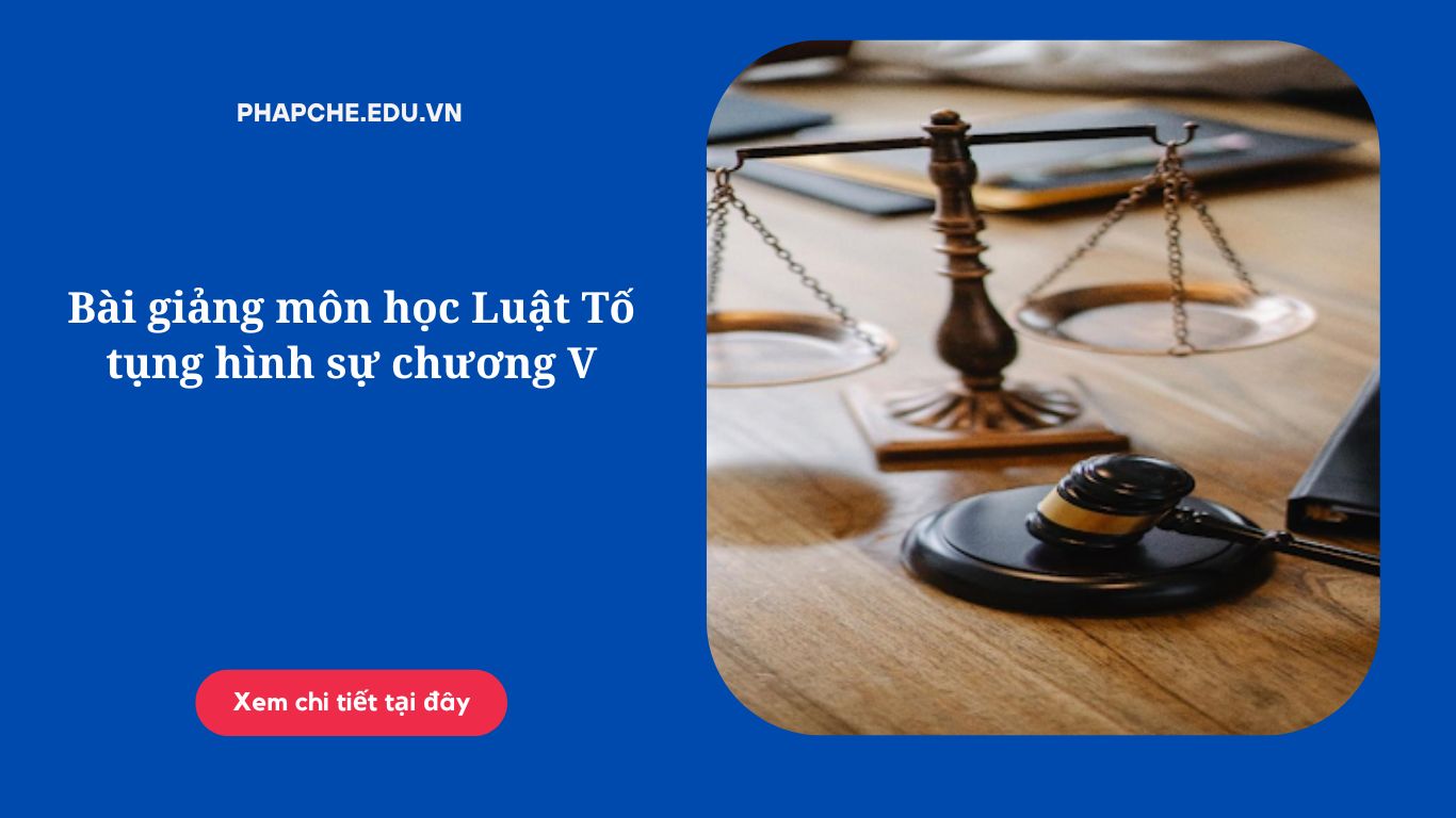 Bài giảng môn học Luật Tố tụng hình sự chương V