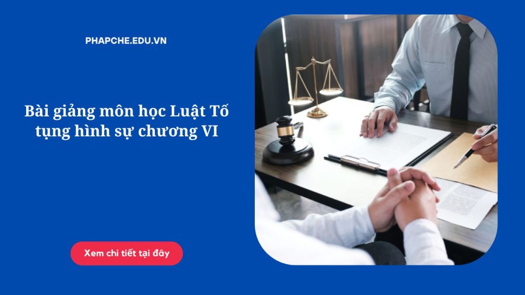 Bài giảng môn học Luật Tố tụng hình sự chương VI